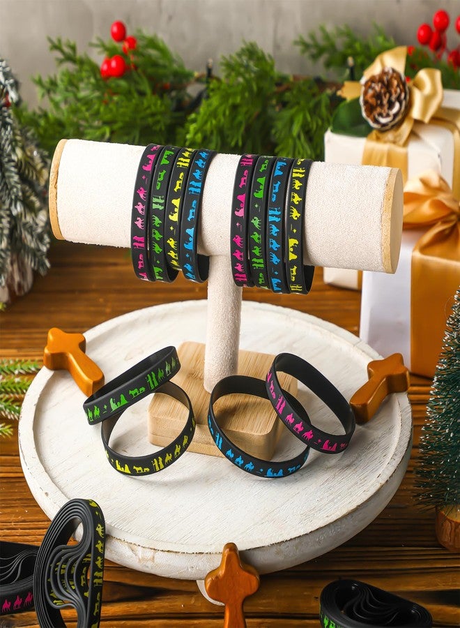 Simgoing 48 Pcs Nativity Scene Silhouette Rubber Bracelets Set Holiday Gifts Decoration Supplies Christian Supplies Christmas Silhouette Rubber Wristbands for Christmas Event Theme Party - Image 4